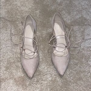 Nude Lace-Up Heels